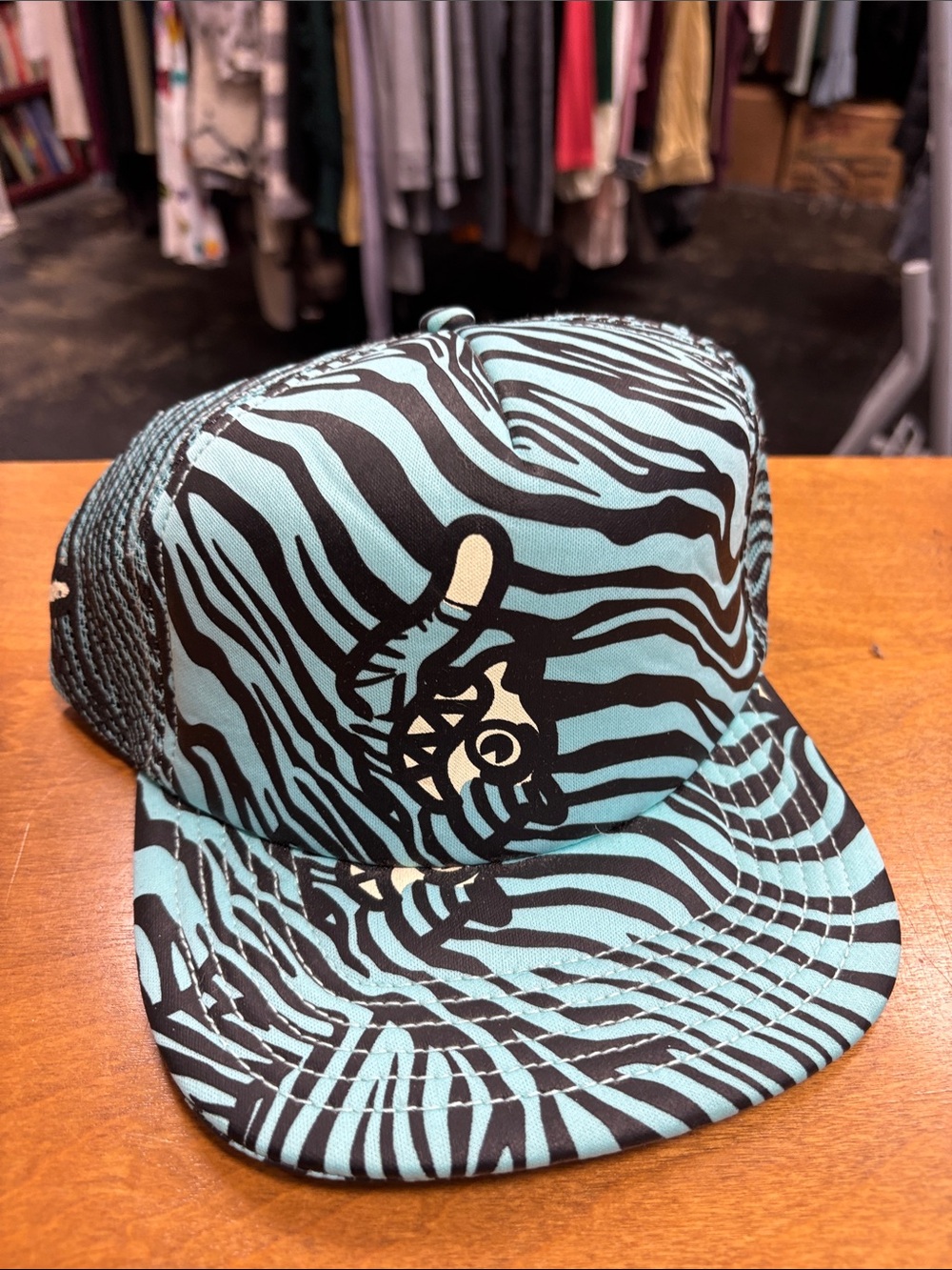 Icecream Aqua and Black Zebra Trucker Hat